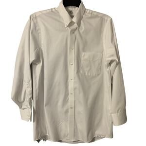 Geoffrey Beene Wrinkle Free White Long Sleeve Button Down Dress Shirt 15.5 32/33